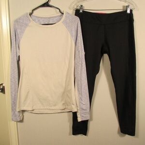 Layer 8 Active Long Sleeve Top & Black Leggings